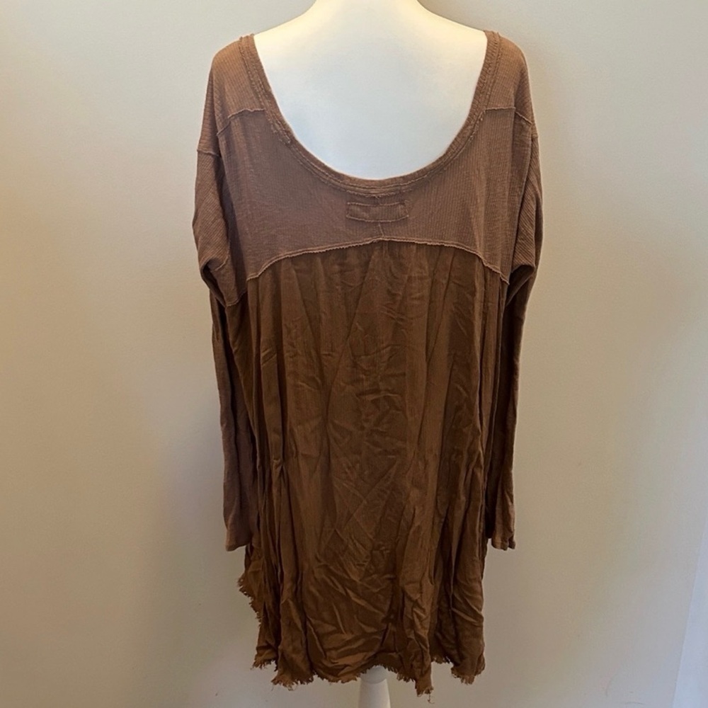 We The Free Rustic Brown Cropped Tunic Top